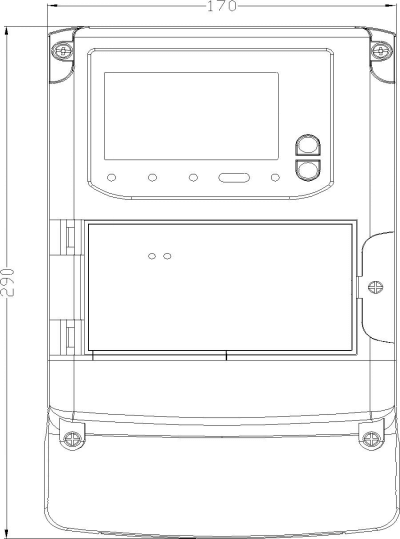 浩寧達(dá)DTZY22-G三相四線(xiàn)費(fèi)控智能電能表外形尺寸