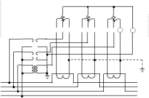 三相四線經(jīng)電壓、電流互感器 接入式電能表接線圖